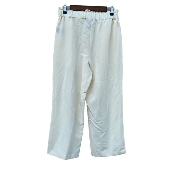 New Worthington Cream Pull On Ruffle Waist Wide Leg High Waist Dress Pants M - Picture 4 of 5